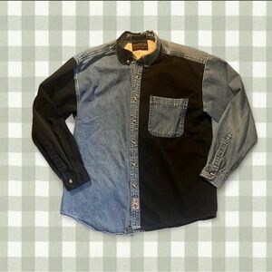 Vintage 90s Authentic GFC Western Patchwork Cotton Denim Top Size L